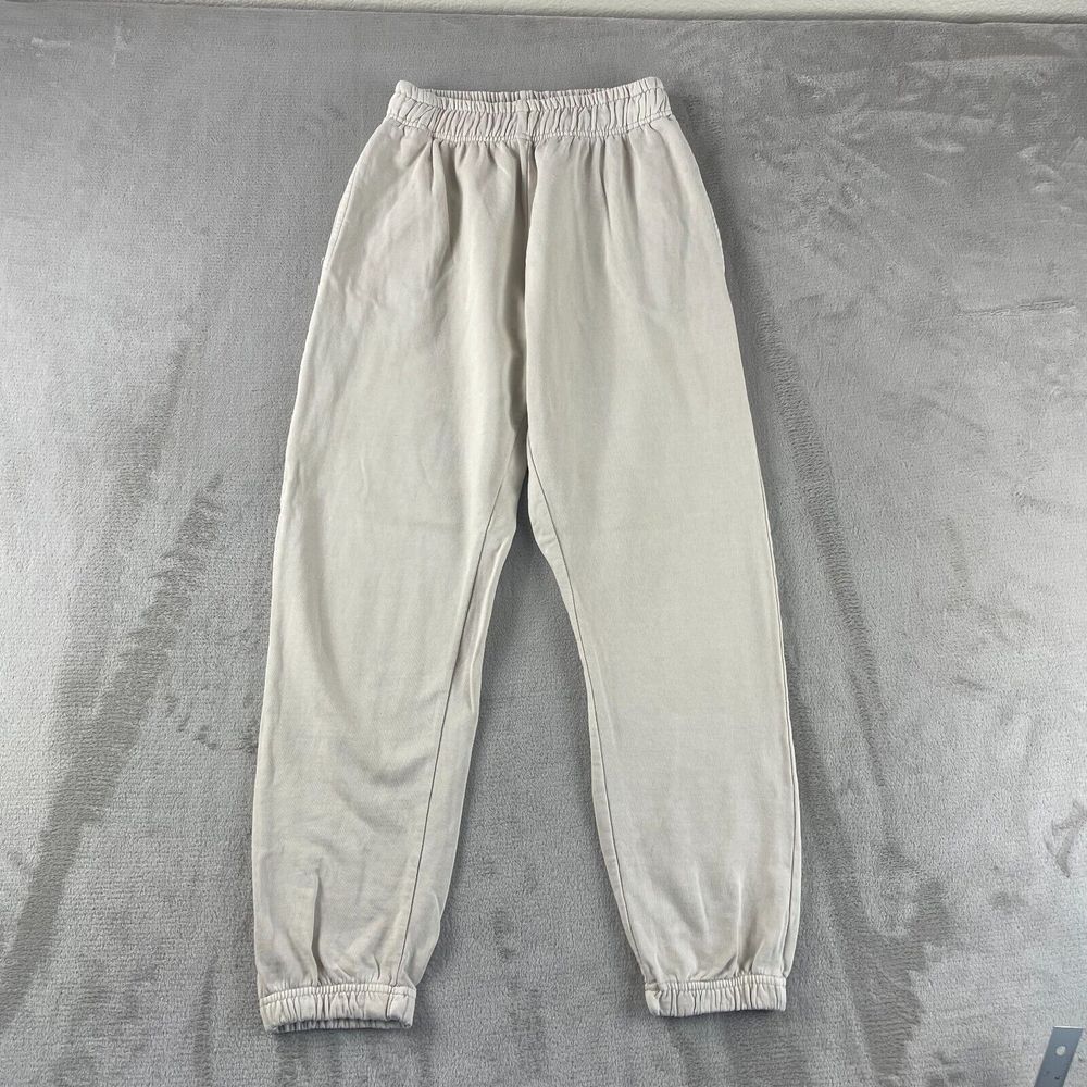 Onia Jogger Sweatpants Women‎ Small Beige Terry Athleisure Active Yoga